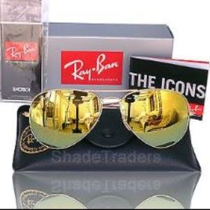 BRAND NEW RAY BAN AVIATOR GOLD YELLOW